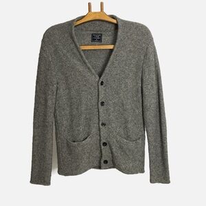 Abercrombie & Fitch Men’s Cardigan Button Front Wool Linen Gray Size Medium